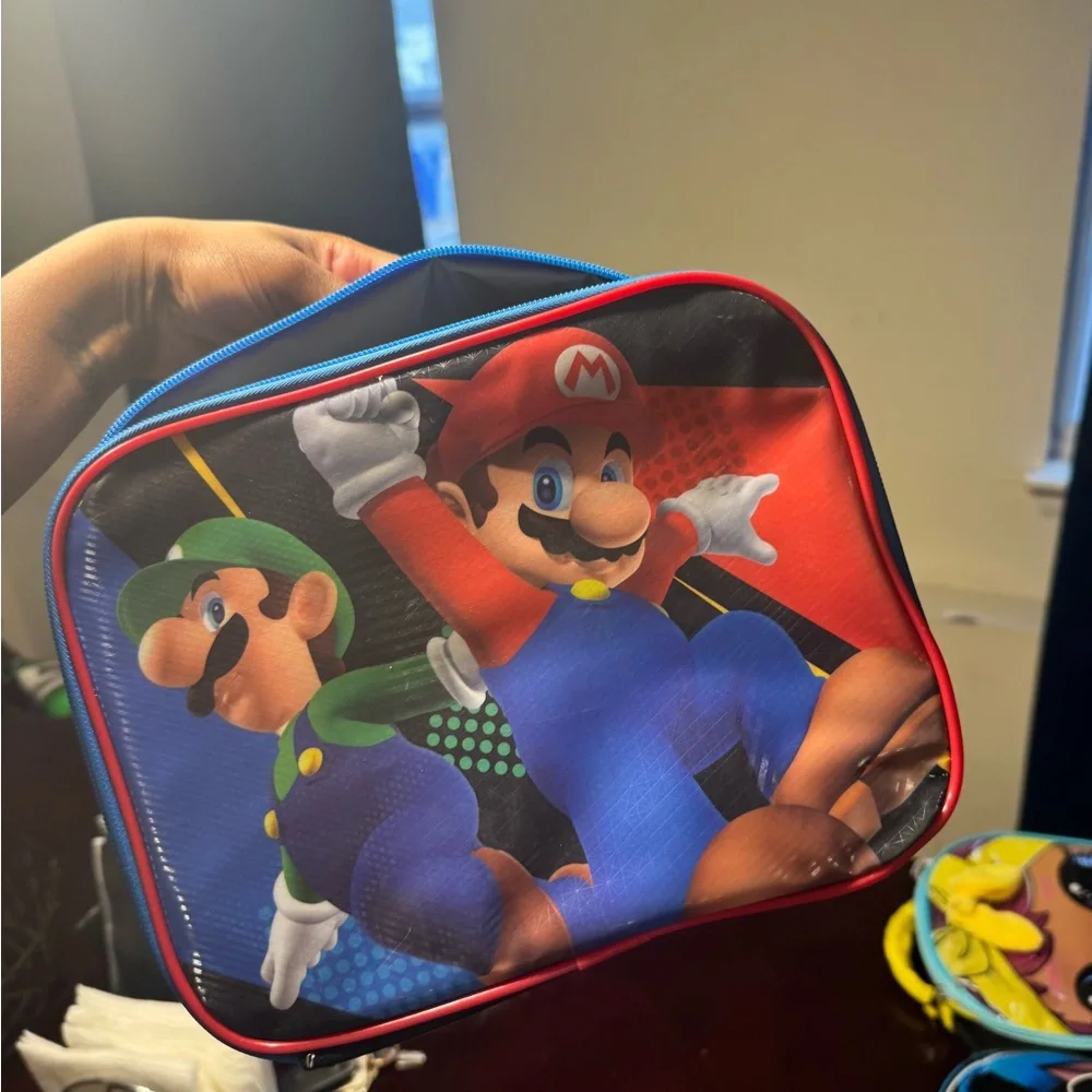Super Mario Kids Lunch Bag - Blue and Red